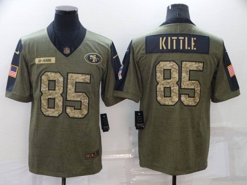 Men's San Francisco 49ers George Kittle #85 Brown Authentic Game Jerseys