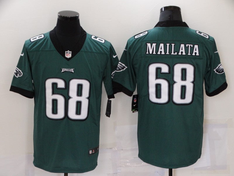Men's Philadelphia Eagles Jordan Mailata #68 Midnight Green Game Jerseys