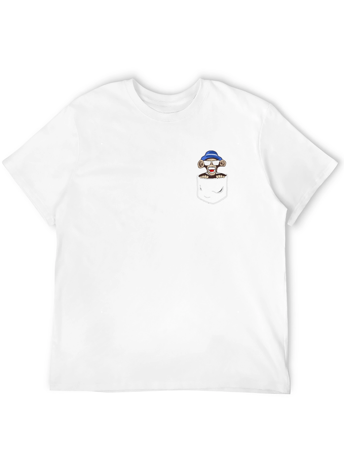 Monkey in Pocket Graphic Tee - Black Casual T-Shirt
