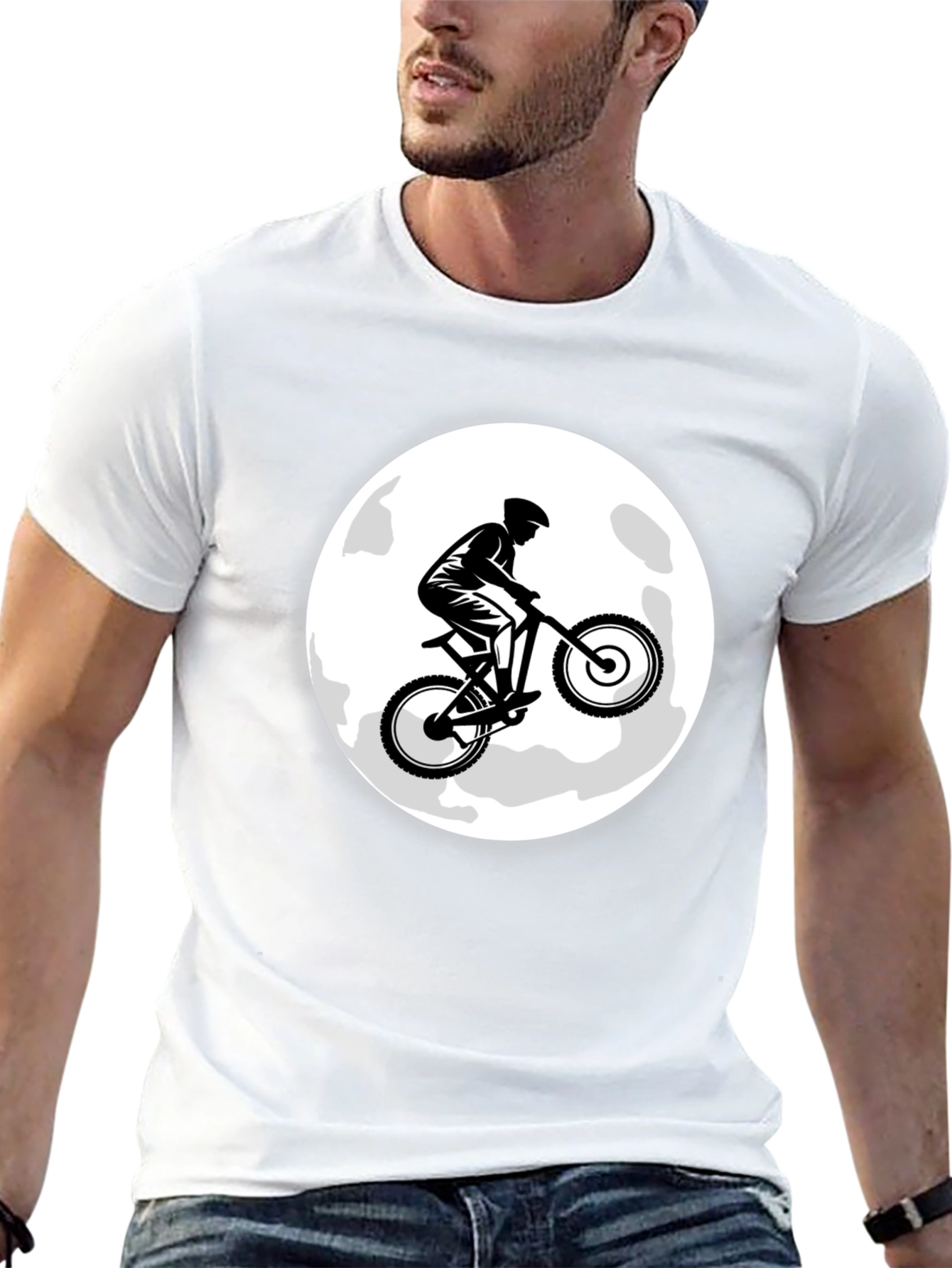 Mountain Bike Moon Graphic T-Shirt