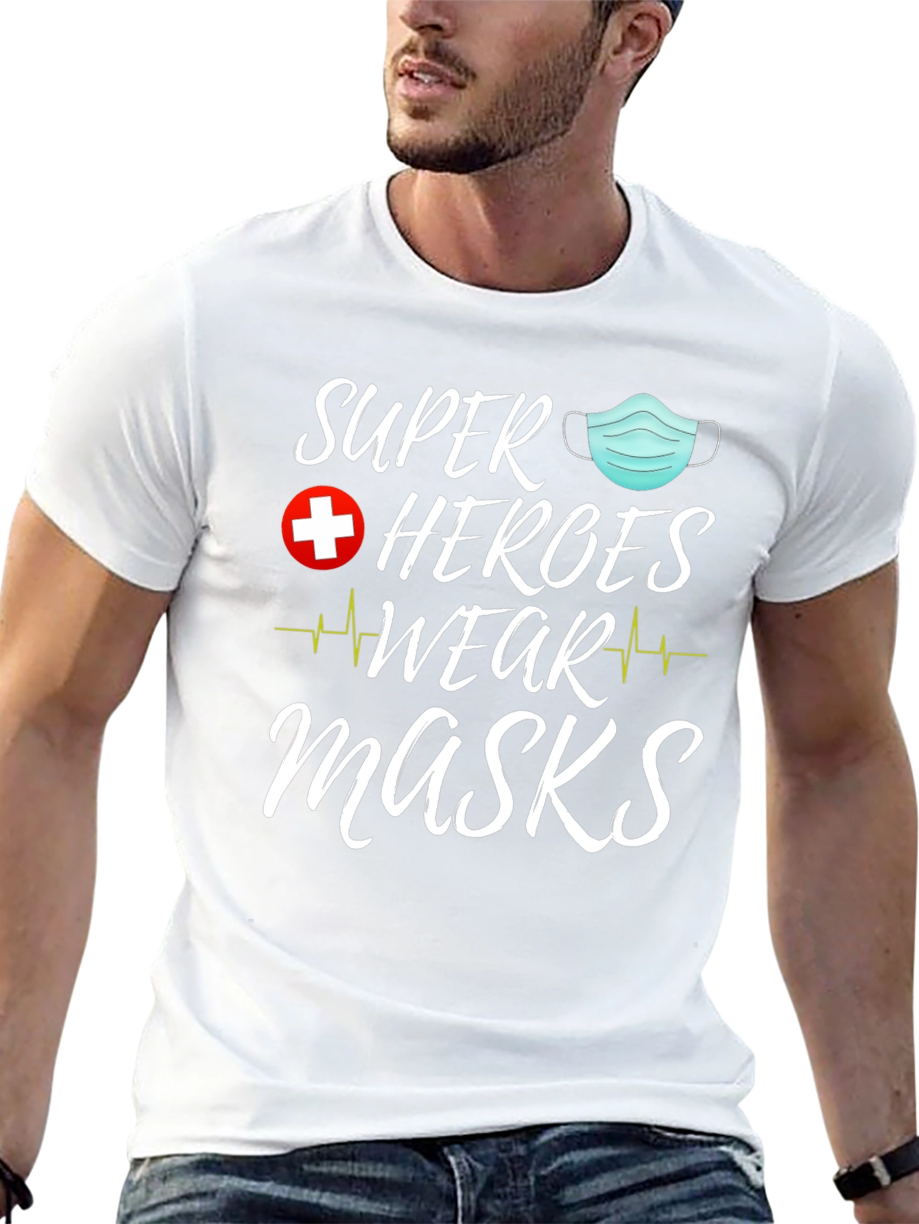 Super Heroes Wear Masks Graphic Tee