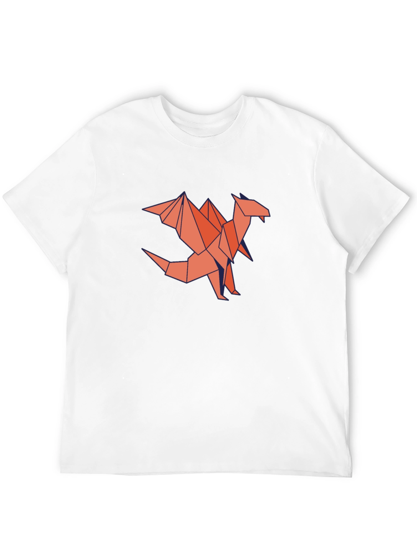 Geometric Dragon Graphic T-Shirt - Black