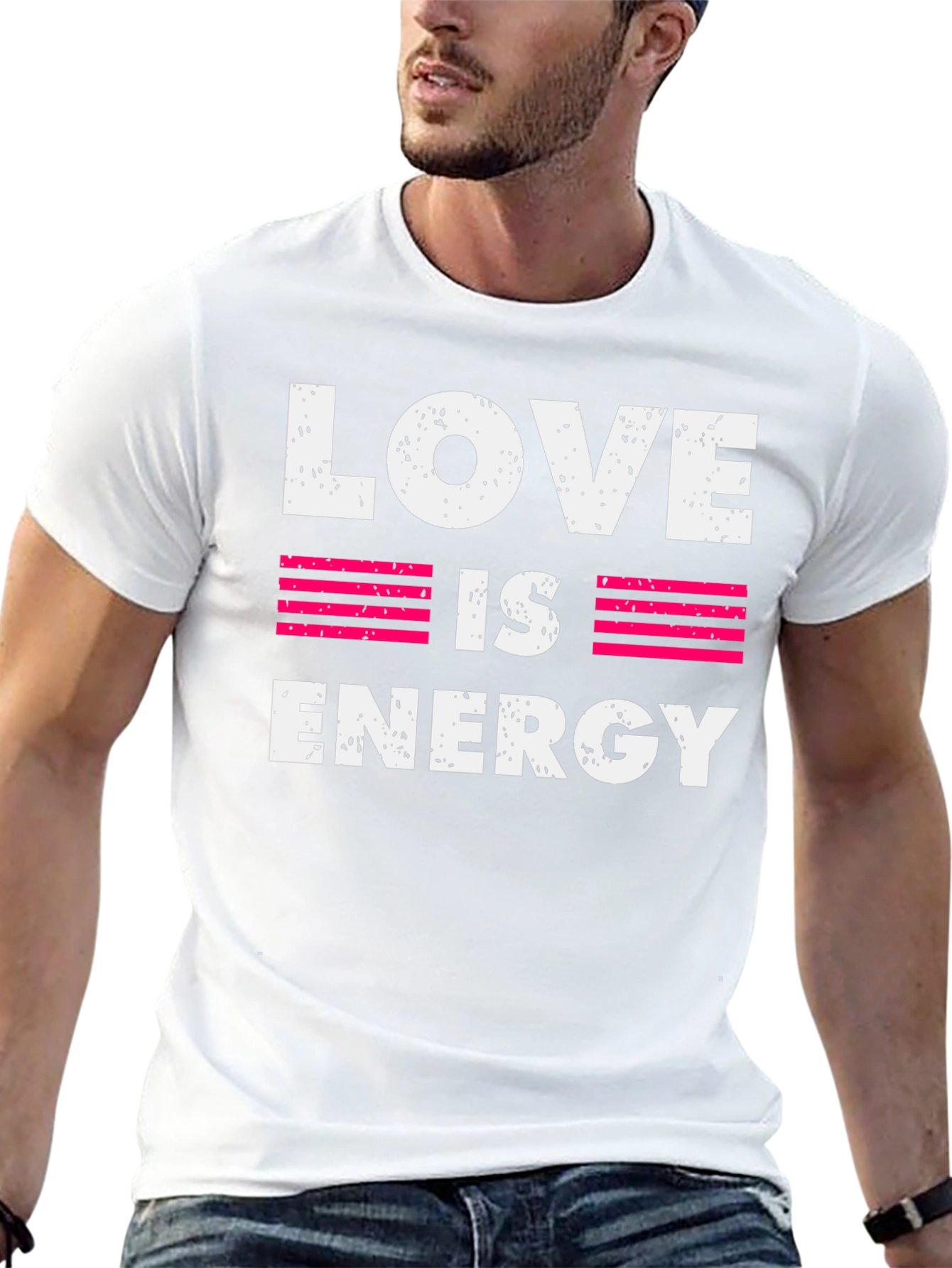 Love is Energy Graphic Print Crew Neck T-Shirt