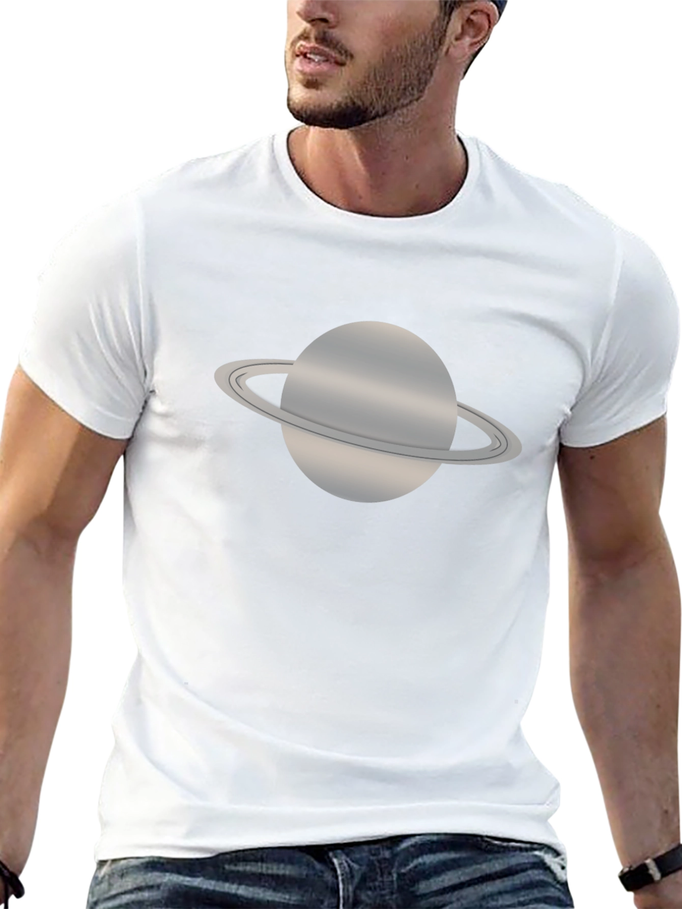Saturn Graphic T-Shirt - Black Casual Tee