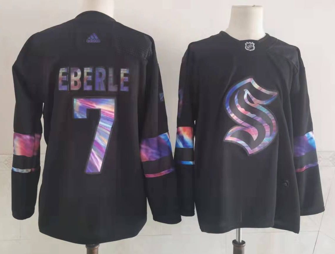 Men's Seattle Kraken Jordan Eberle #7 Black Game Jerseys