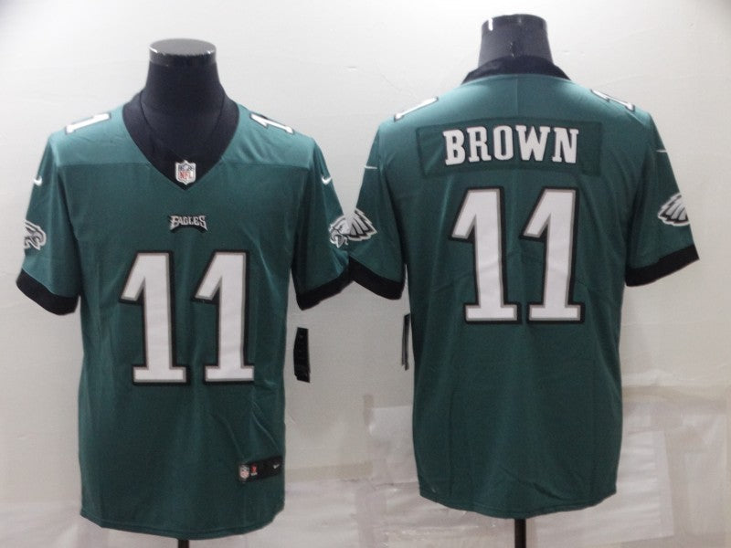 Men's Philadelphia Eagles A.J. Brown #11 Midnight Green Player Game Jerseys