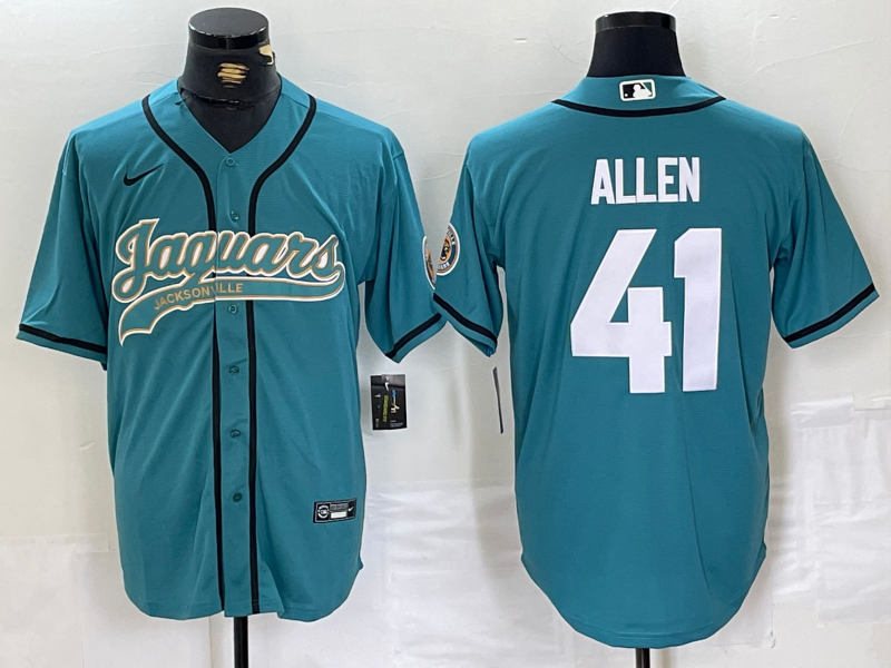 Men's Jacksonville Jaguars Josh Hines-Allen #41 Teal Game Jerseys