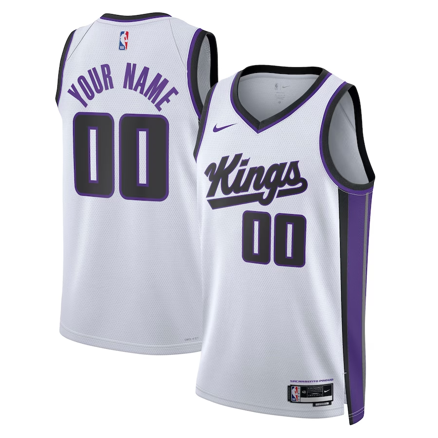 Men's Sacramento Kings White Swingman Custom Jerseys - Association Edition