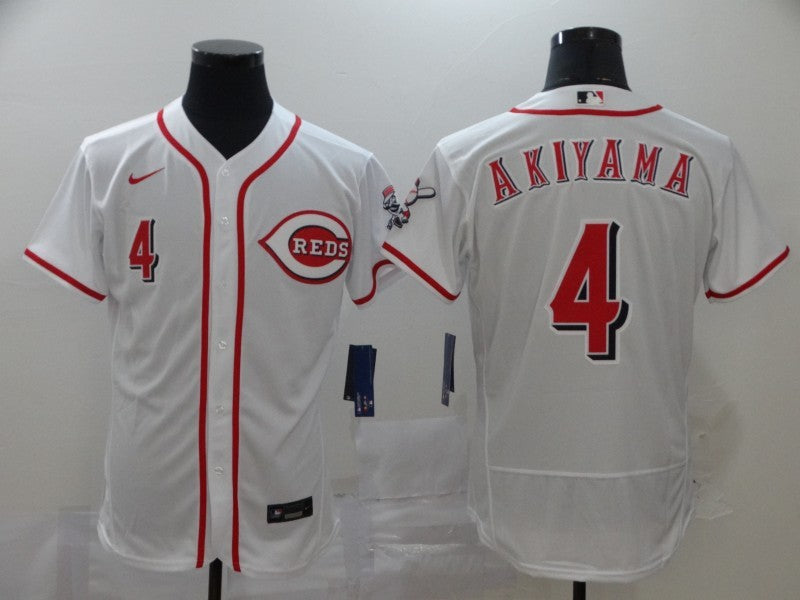 Men's Cincinnati Reds Shogo Akiyama #4 White Replica Baseball Jerseys