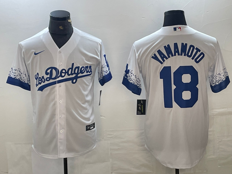 Men's Los Angeles Dodgers Yoshinobu Yamamoto #18 White Replica Player Jerseys