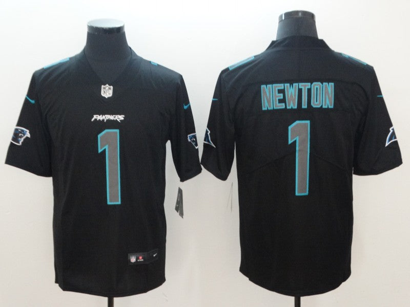 Men's Carolina Panthers Cam Newton #1 Black Game Player Jerseys