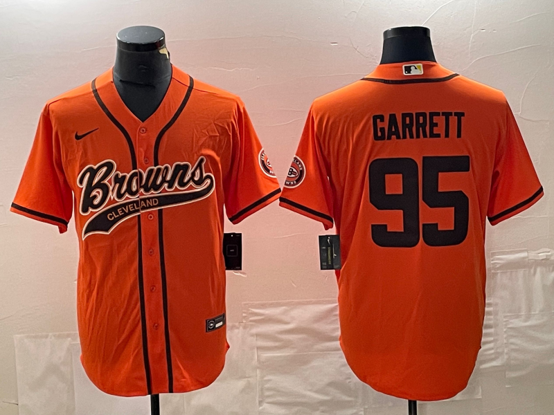 Men's Cleveland Browns Myles Garrett #95 Orange Game Jerseys Joint Edition