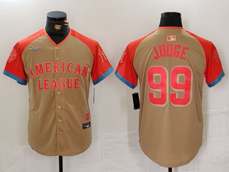 Men's American League Aaron Judge #99 Cream 2024 MLB All-Star Game Limited Player Jerseys