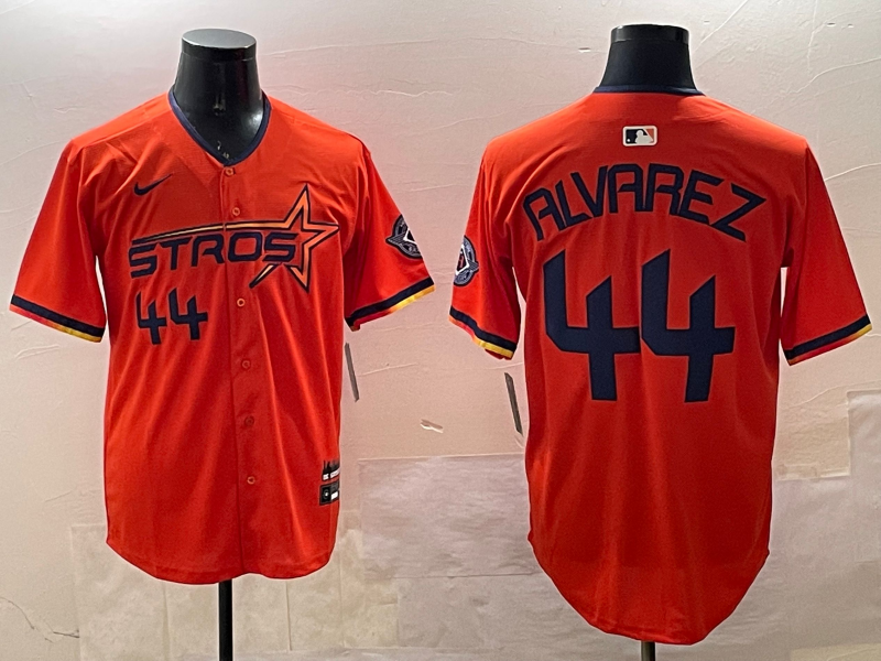 Men's Houston Astros Yordan Alvarez #44 Orange 2025 City Connect Limited Player Jerseys