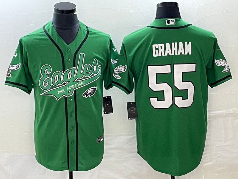 Men's Philadelphia Eagles Brandon Graham #55 Kelly Green Game Jerseys Joint Edition