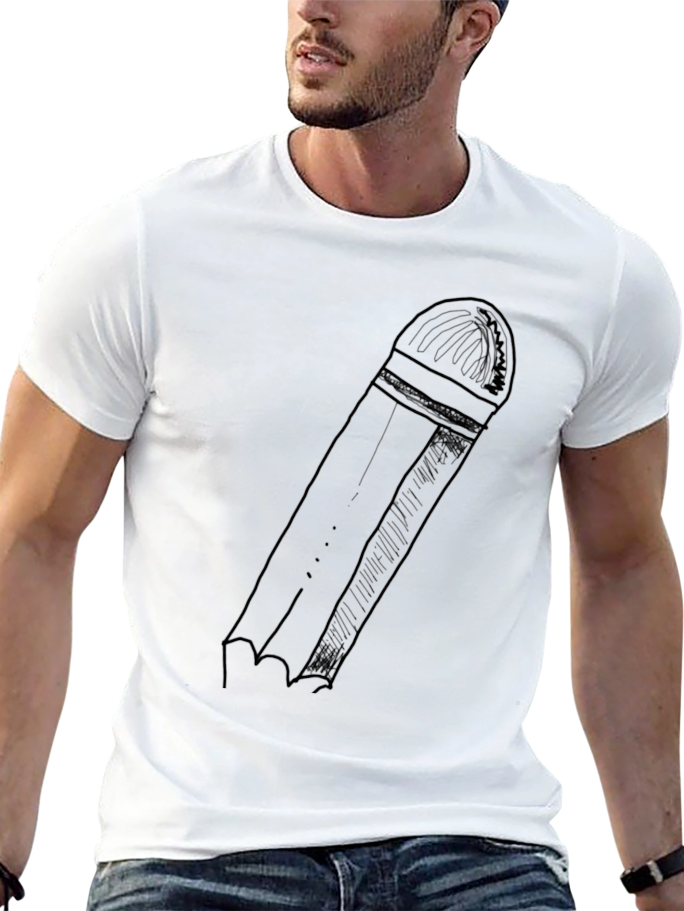 Pencil Graphic Black T-Shirt - Casual Style