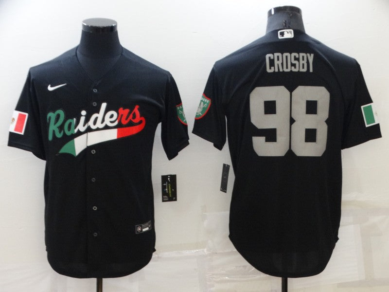 Men's Las Vegas Raiders Maxx Crosby #98 Black Player Game Jerseys Joint Edition
