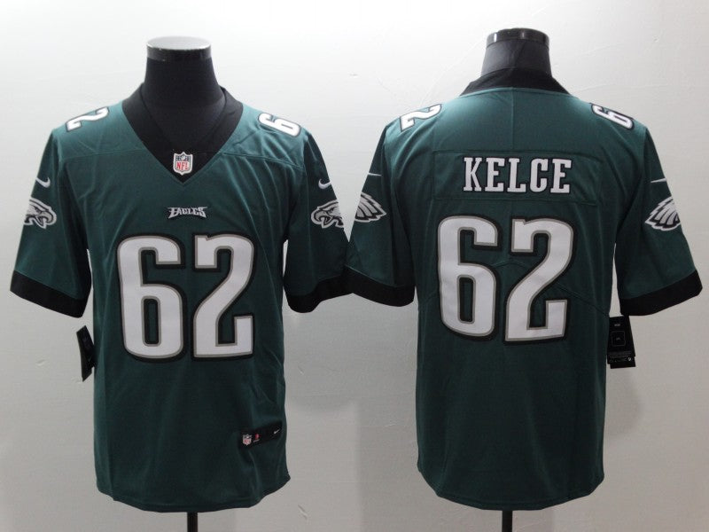 Men's Philadelphia Eagles Jason Kelce #62 Midnight Green Game Jerseys