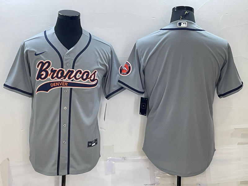 Men's Denver Broncos Gray Blank Jerseys
