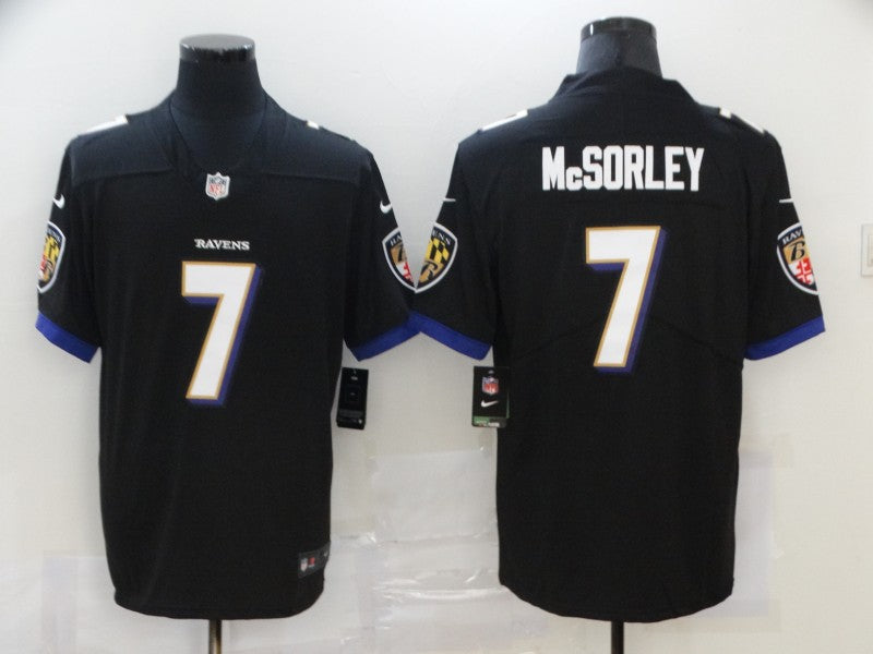Men's Baltimore Ravens Trace McSorley #7 Black Game Jerseys