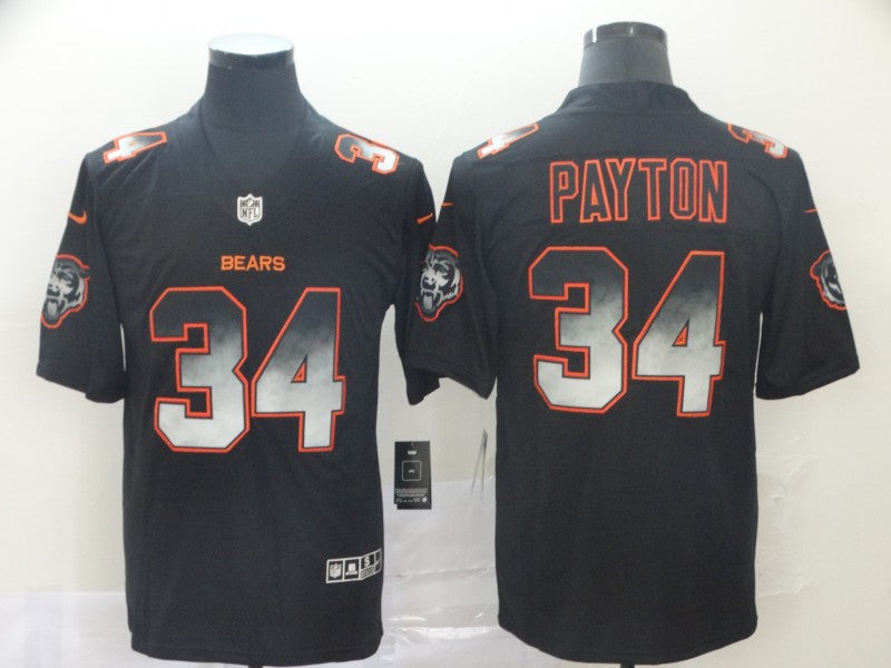 Men's Chicago Bears Walter Payton #34 Black Player Replica Jerseys
