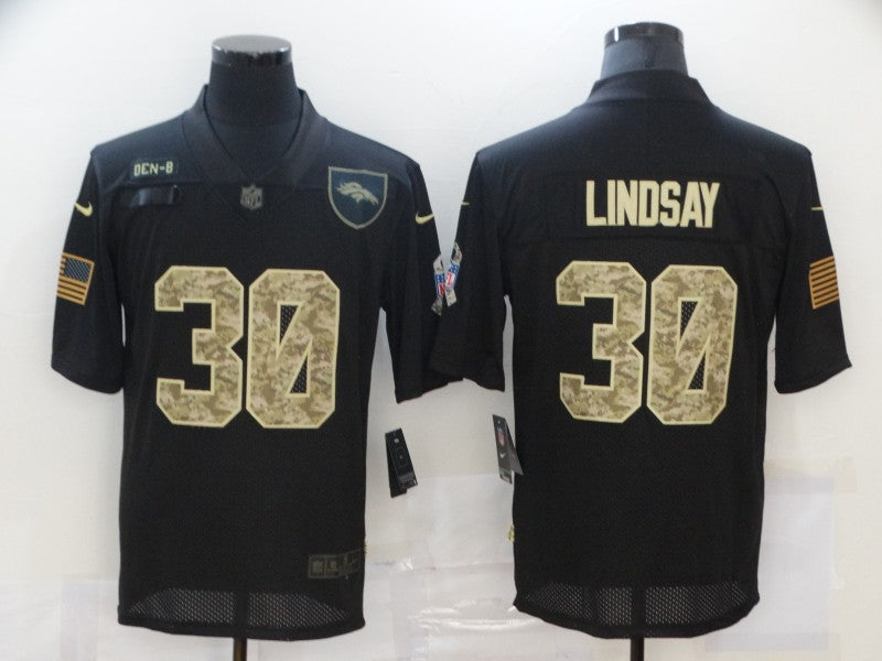 Men's Denver Broncos #30 Phillip Lindsay Black Game Player Jerseys