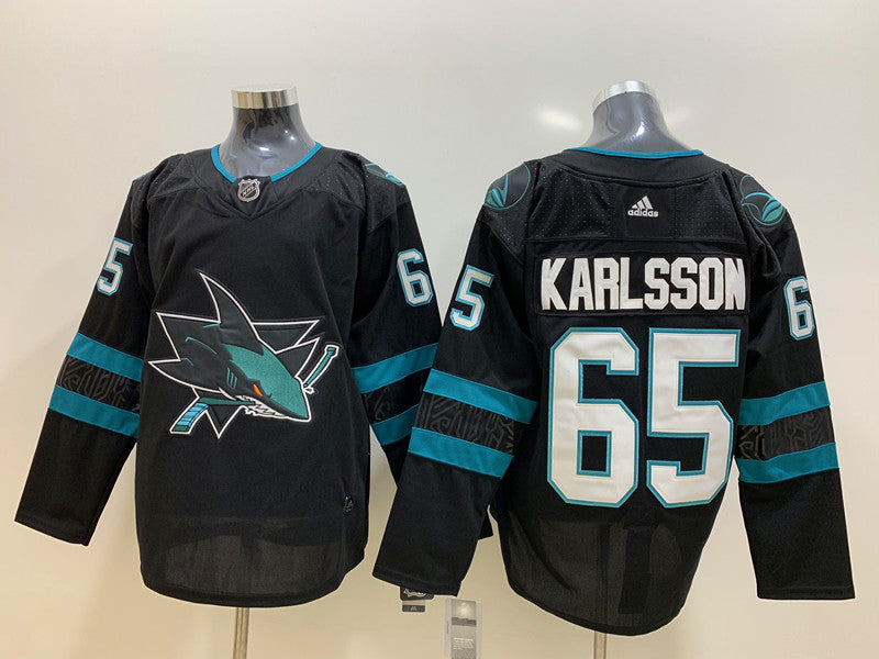 Men's San Jose Sharks Erik Karlsson #65 Black Breakaway Player Jerseys