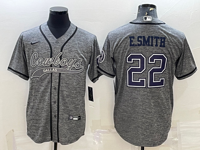 Men's Dallas Cowboys Emmitt Smith #22 Gray Player Jerseys Joint Edition