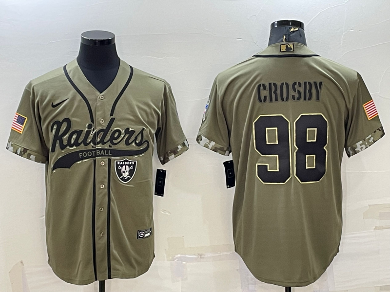 Men's Las Vegas Raiders Maxx Crosby #98 Olive 2022 Salute To Service Limited Jerseys Joint Edition