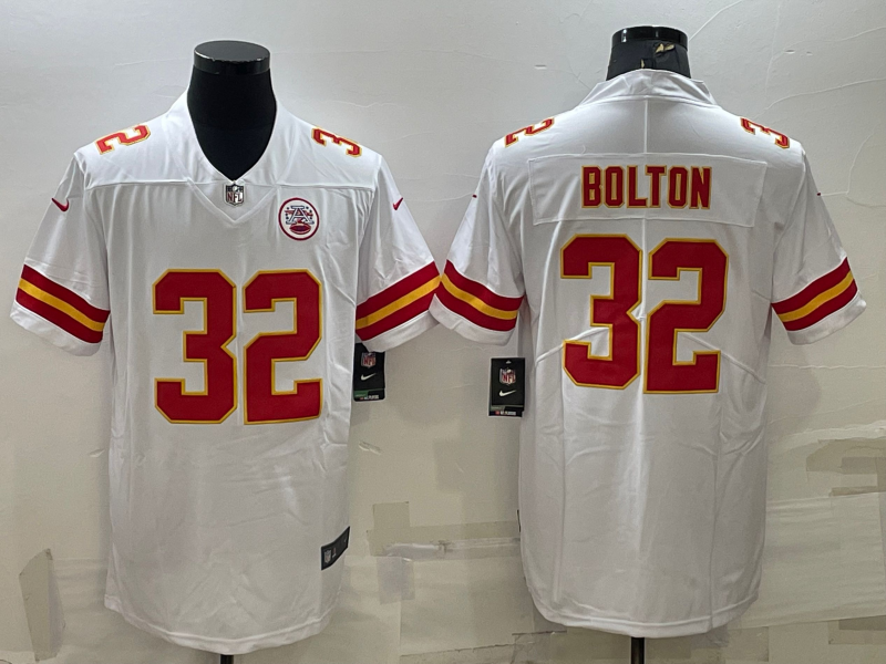 Men's Kansas City Chiefs Nick Bolton #32 White Game Jerseys