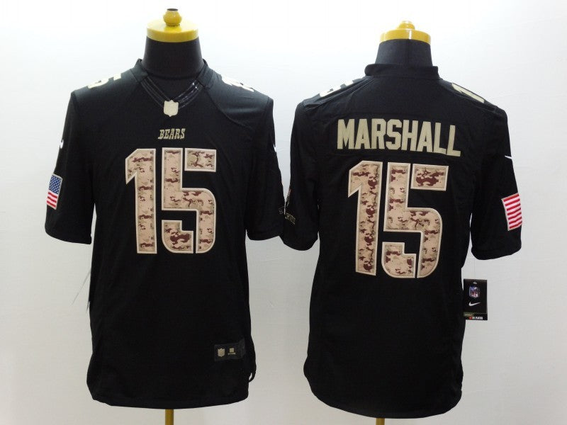 Men's Chicago Bears Brandon Marshall #15 Black Game Player Jerseys