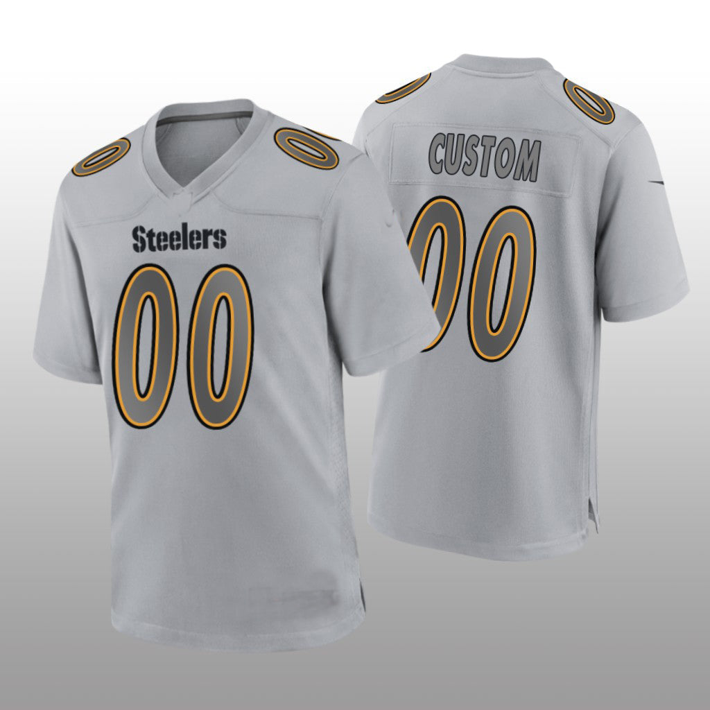 Custom1 Pittsburgh Steelers Gray Atmosphere Game Jerseys Stitched American Football Jerseys