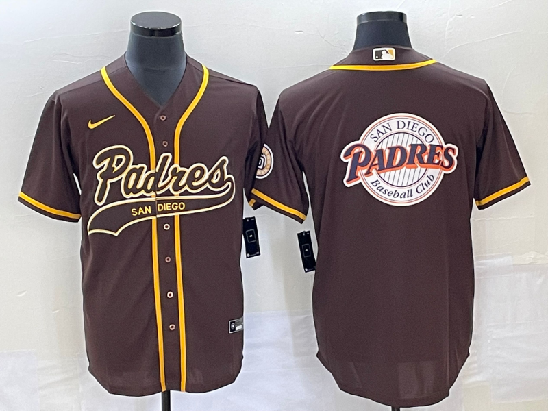 Men's San Diego Padres Brown Replica Player Jerseys Joint Edition