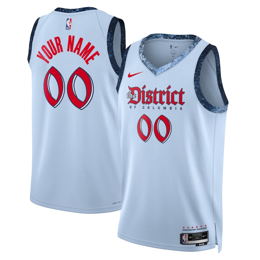 Men's Washington Wizards Powder Blue 2024/25 Custom Swingman Jerseys - City Edition