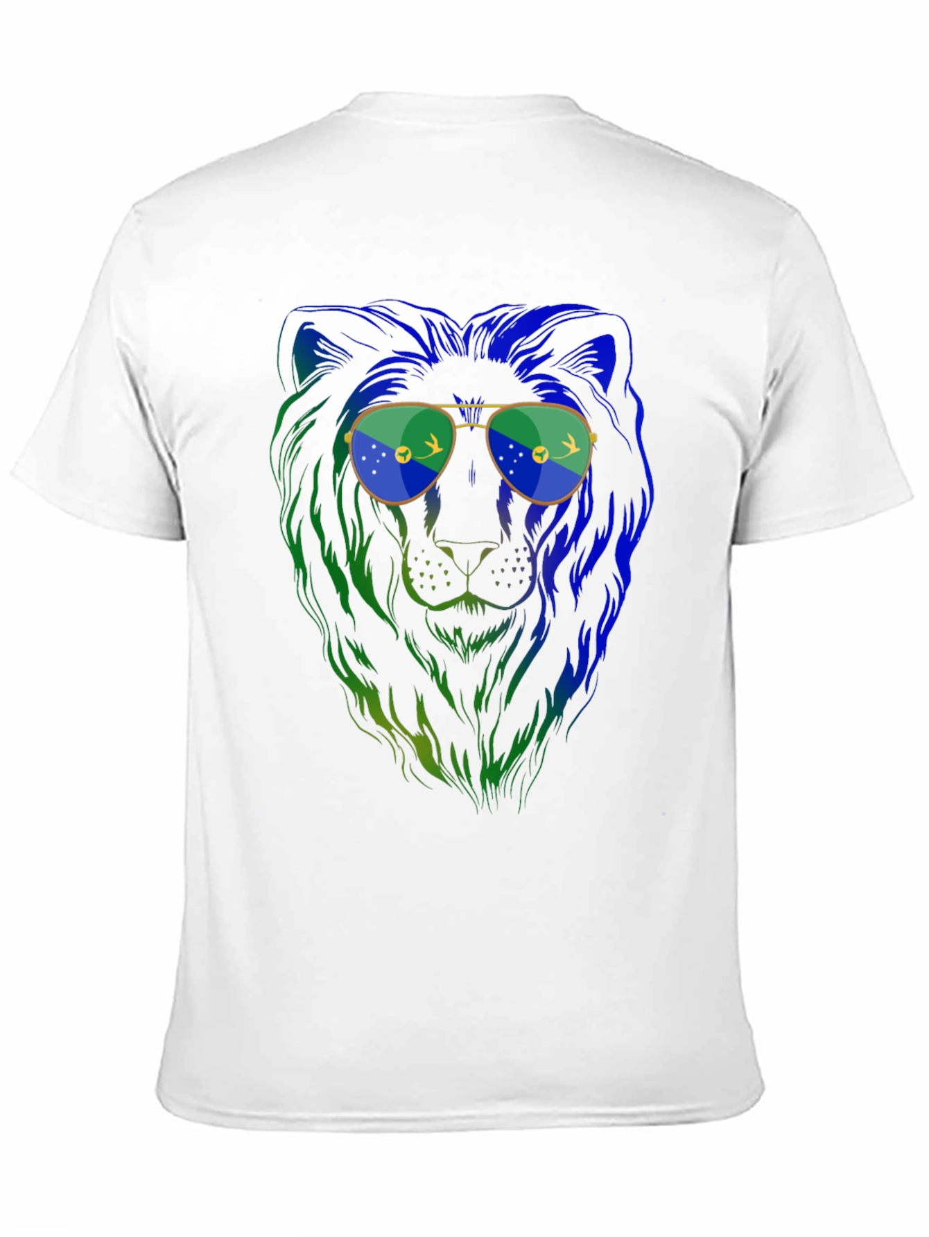 Lion with Sunglasses Graphic Tee - Mens Black T-Shirt