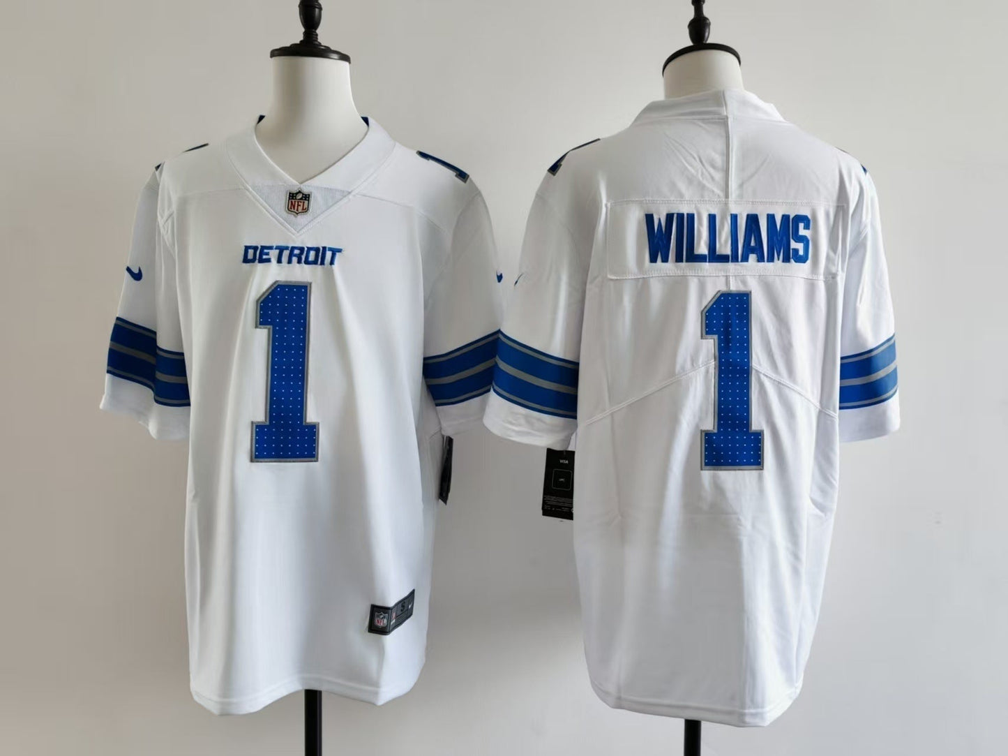 Men's Detroit Lions Jameson Williams Jersey - White#1
