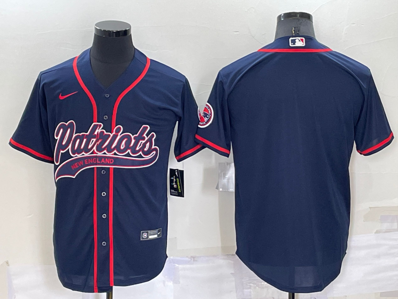 Men's New England Patriots Navy Blank Jerseys