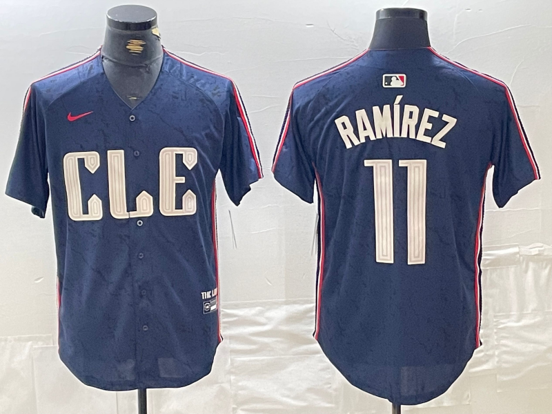 Men's Cleveland Guardians Jose Ramirez #11 Navy 2024 City Connect Limited Jerseys