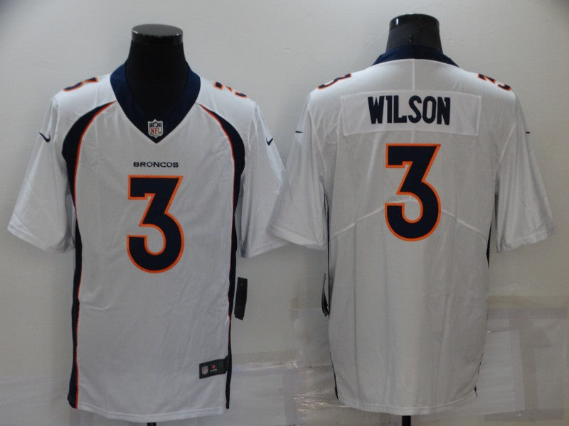 Men's Denver Broncos Russell Wilson #3 White Game Jerseys