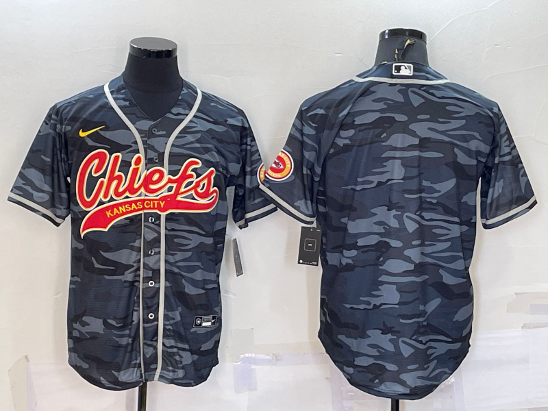 Men's Kansas City Chiefs Grey Camouflage Blank Jerseys