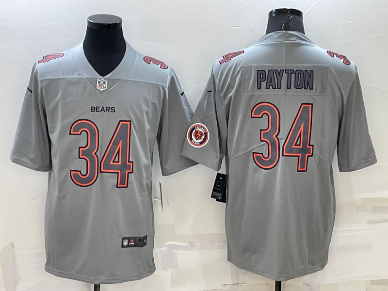 Men's Chicago Bears Walter Payton #34 Gray Atmosphere Fashion Game Jerseys