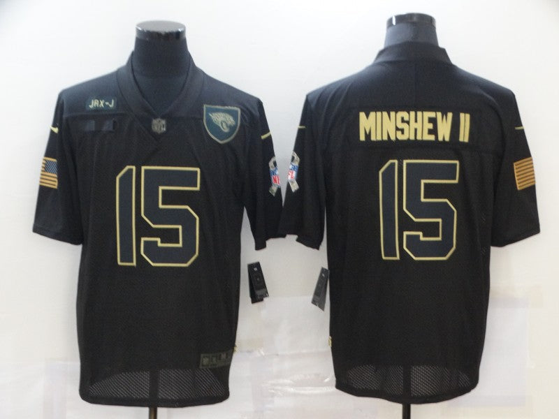 Men's Jacksonville Jaguars Gardner Minshew II #15 Black Game Jerseys