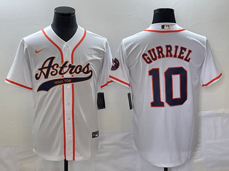 Men's Houston Astros Yuli Gurriel #10 White Replica Jerseys Joint Edition