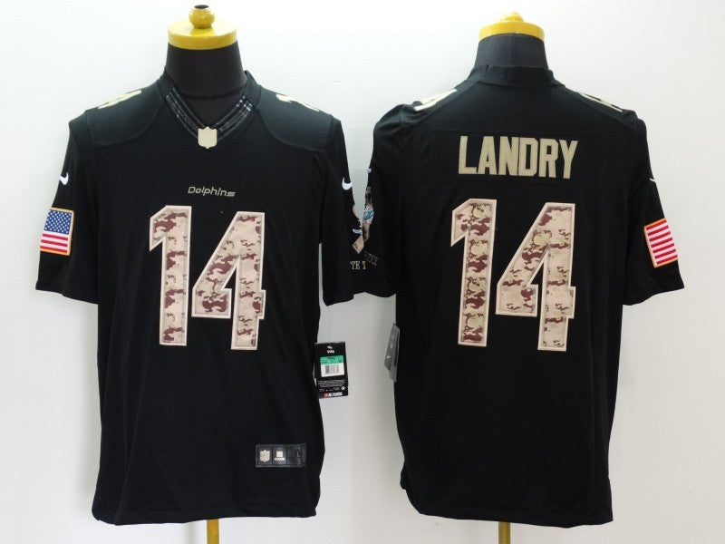 Men's Miami Dolphins Jarvis Landry #14 Black Game Player Jerseys