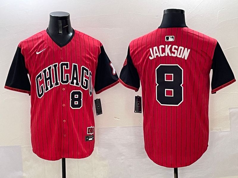 Men's Chicago White Sox Bo Jackson #8 Red/Black 2025 City Connect Limited Player Jerseys
