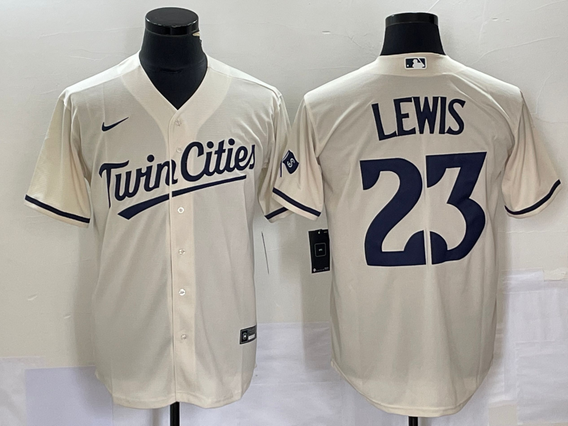 Men's Minnesota Twins Royce Lewis #23 Beige Alternate Replica Player Jerseys