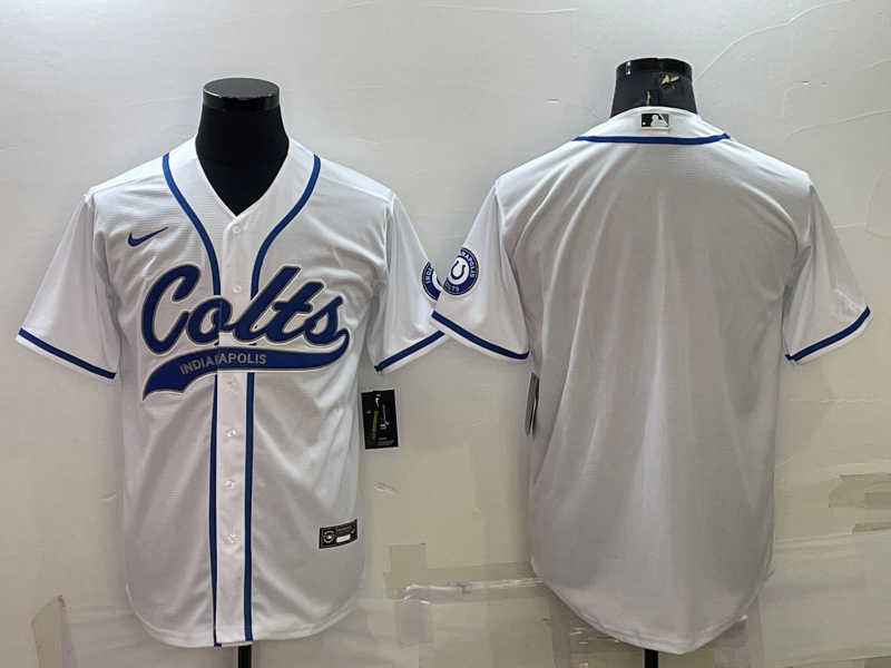 Men's Indianapolis Colts White Blank Jerseys