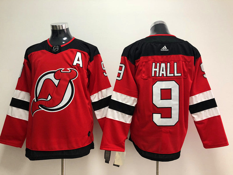Men's New Jerseys Devils Taylor Hall #9 Red Player Game Jerseys