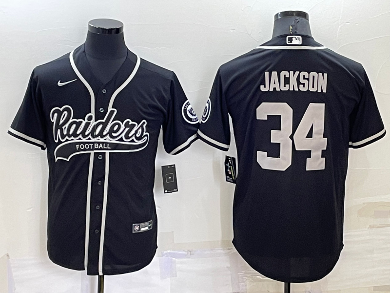 Men's Las Vegas Raiders Bo Jackson #34 Black Player Jerseys Joint Edition