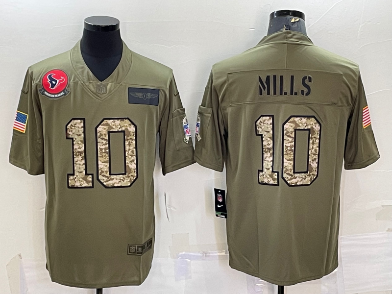 Men's Houston Texans Davis Mills #10 Brown Player Jerseys